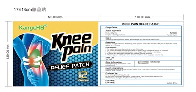 Knee Pain Relief Patch label - Knee Pain Relief Patch label(1)